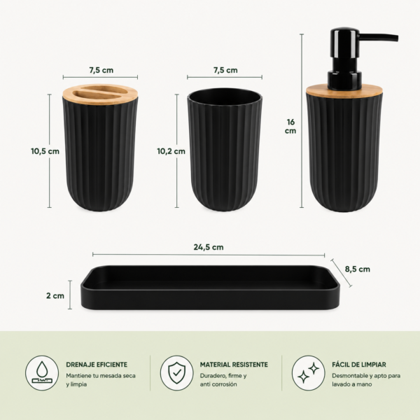 Set para baño 4 piezas